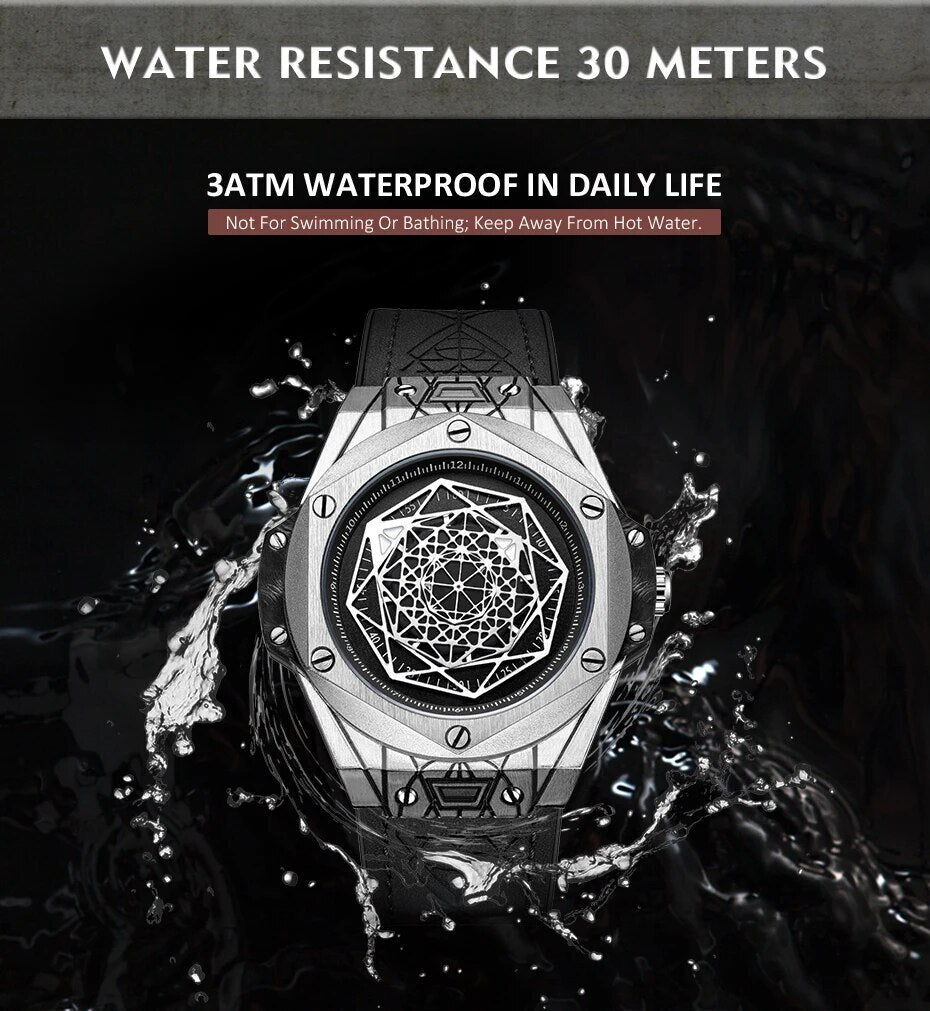 RUIMAS Men's Watches Fashion Sport Quartz Watch for Men Reloj Hombre Leather Belt Wrist Watch Waterproof Casual Clock 533