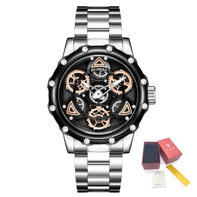 RUIMAS Quartz Watches Men's Business Wristwatch Waterproof Male Clock Chronograph Stainless Steel Casual Watch reloj hombre 331