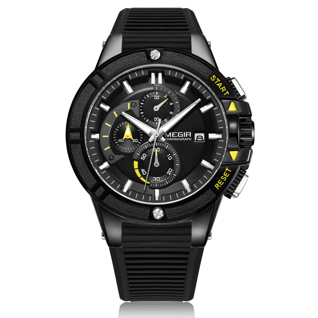 MEGIR Watches for Men Chronograph Fashion Luxury Sports Watches Silicone Strap Waterproof Calendar Quartz Man Clock Wristwatch