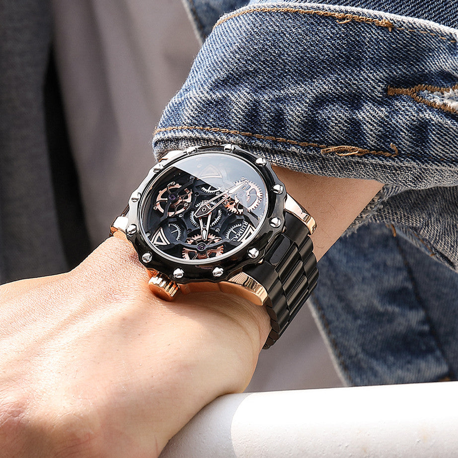 RUIMAS Quartz Watches Men's Business Wristwatch Waterproof Male Clock Chronograph Stainless Steel Casual Watch reloj hombre 331