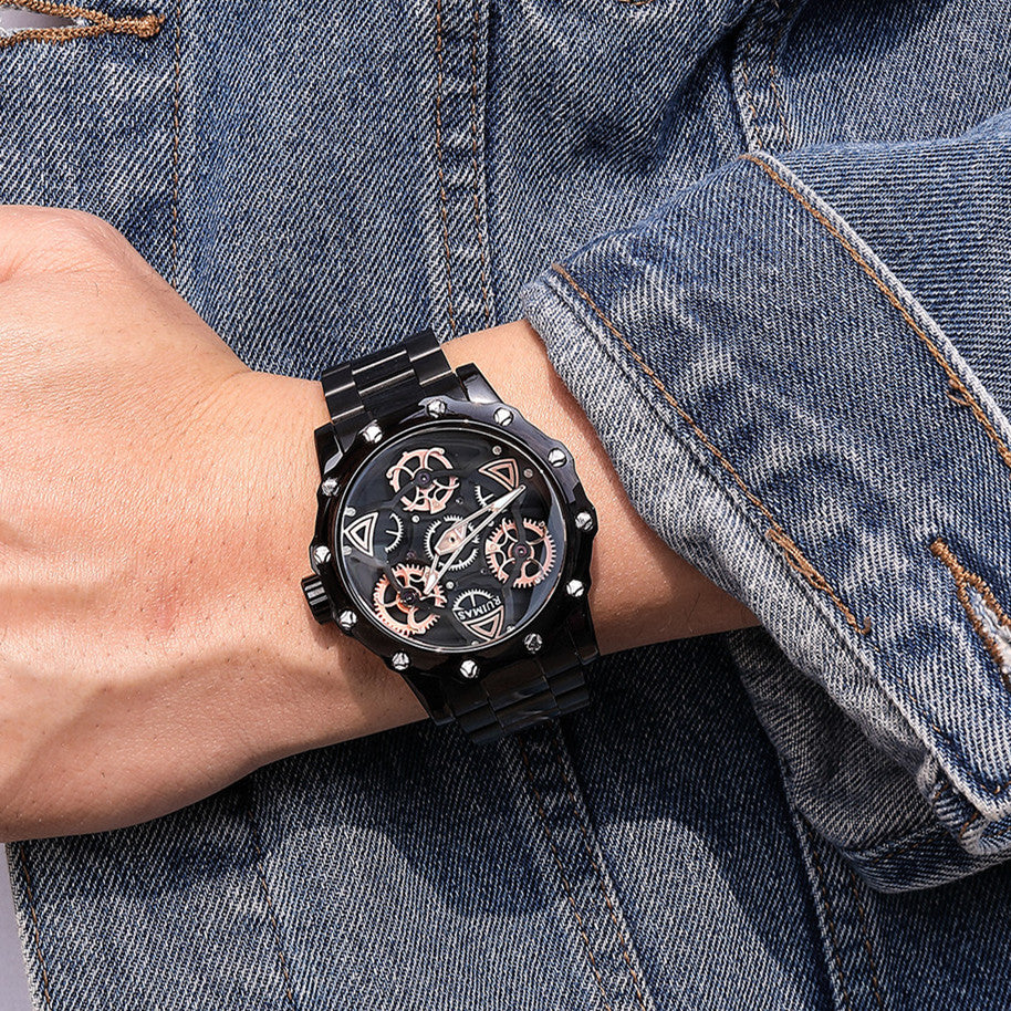 RUIMAS Quartz Watches Men's Business Wristwatch Waterproof Male Clock Chronograph Stainless Steel Casual Watch reloj hombre 331