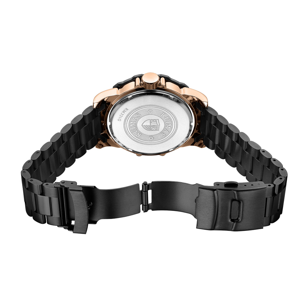 RUIMAS Quartz Watches Men's Business Wristwatch Waterproof Male Clock Chronograph Stainless Steel Casual Watch reloj hombre 331