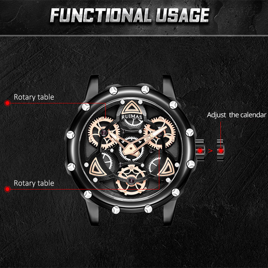 RUIMAS Quartz Watches Men's Business Wristwatch Waterproof Male Clock Chronograph Stainless Steel Casual Watch reloj hombre 331