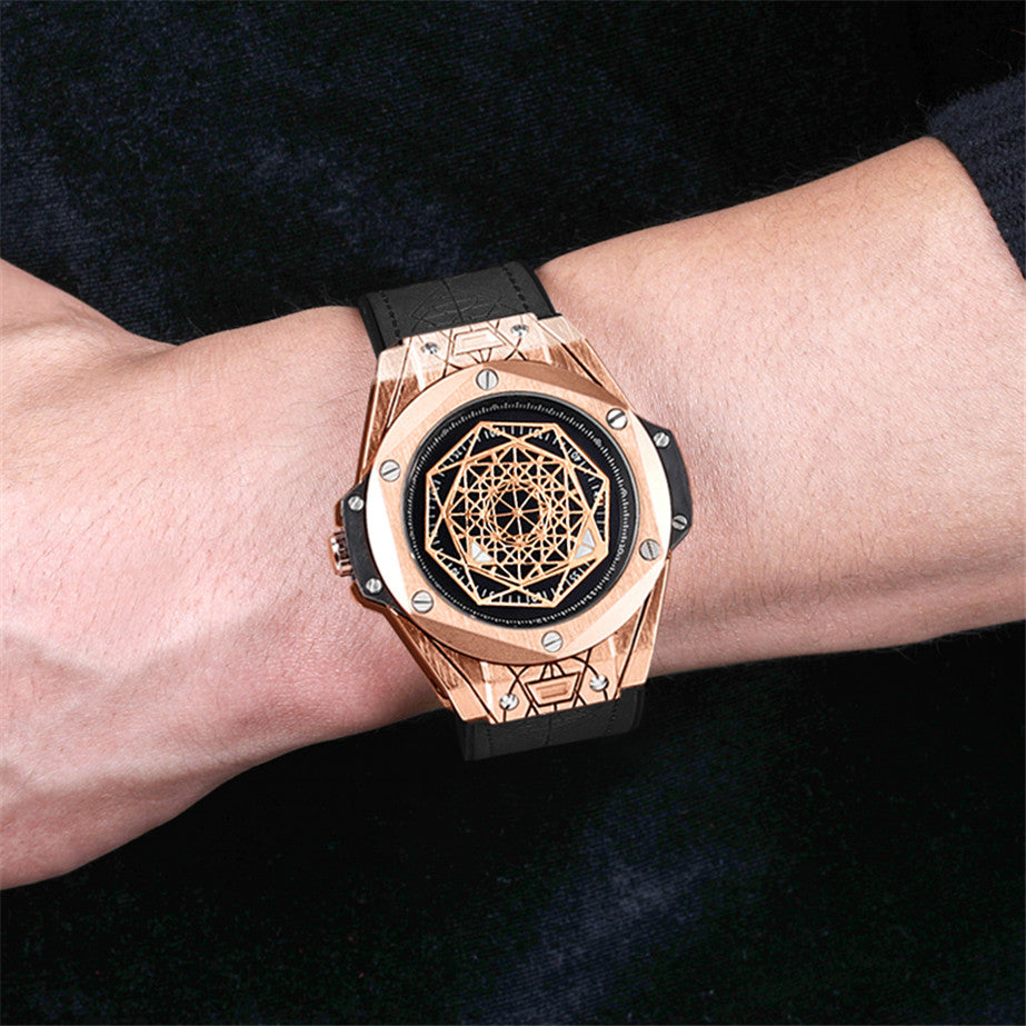 RUIMAS Men's Watches Fashion Sport Quartz Watch for Men Reloj Hombre Leather Belt Wrist Watch Waterproof Casual Clock 533