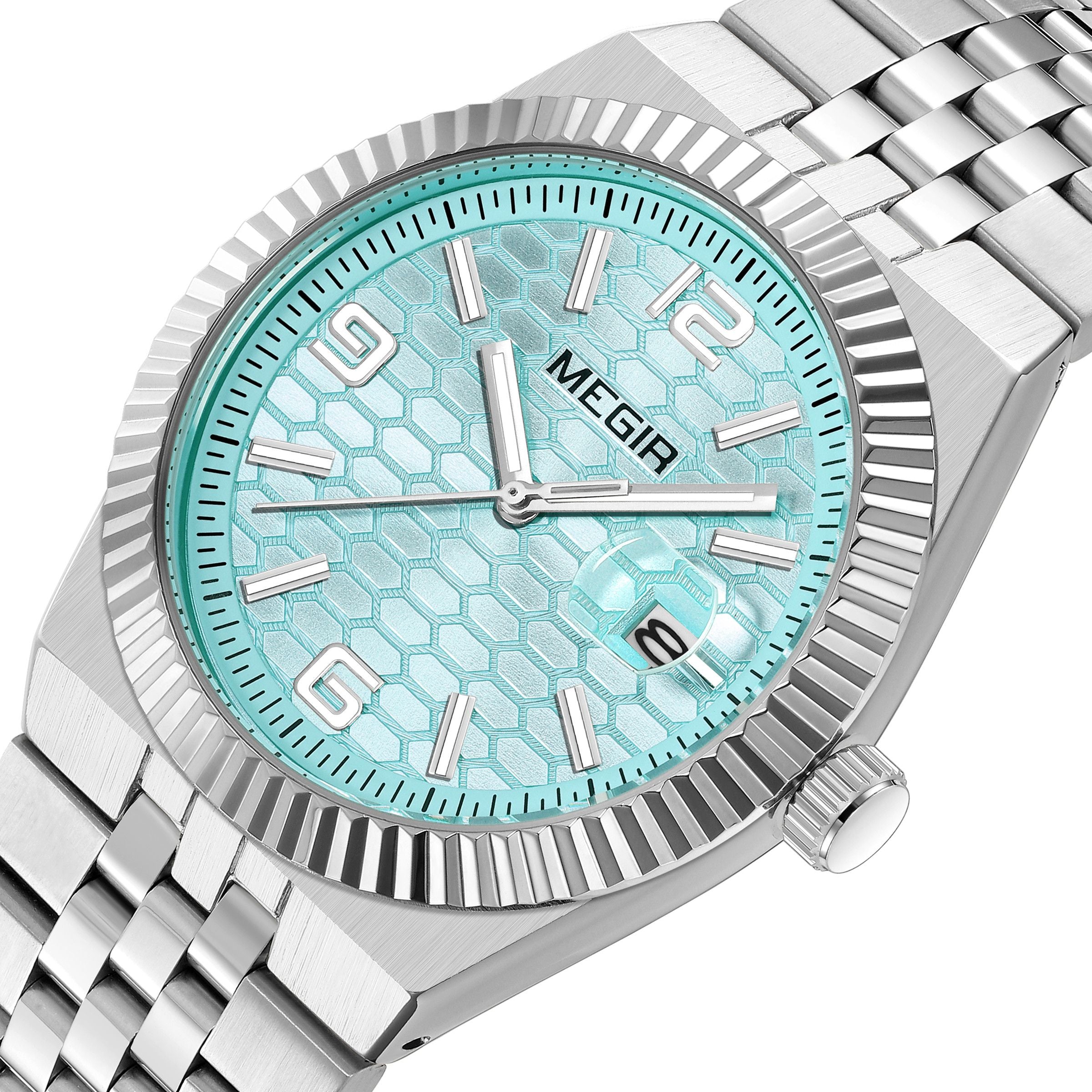 MEGIR Original Men Business Leisure Watches Stainless Steel Bracelet Quartz Wristwatch Waterproof Luminous Date Clock Reloj Hombre 1101