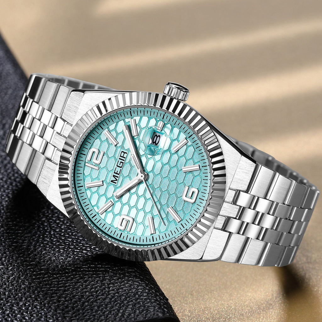 MEGIR Original Men Business Leisure Watches Stainless Steel Bracelet Quartz Wristwatch Waterproof Luminous Date Clock Reloj Hombre 1101