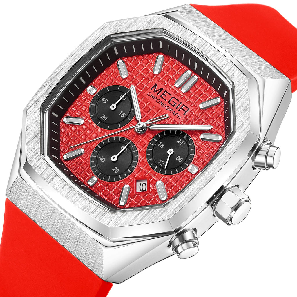 MEGIR Fashion Sport Military Watches for Men Luxury Quartz Wristwatch Silicone Strap Waterproof Date Clock 24-hour Reloj Hombre 2215