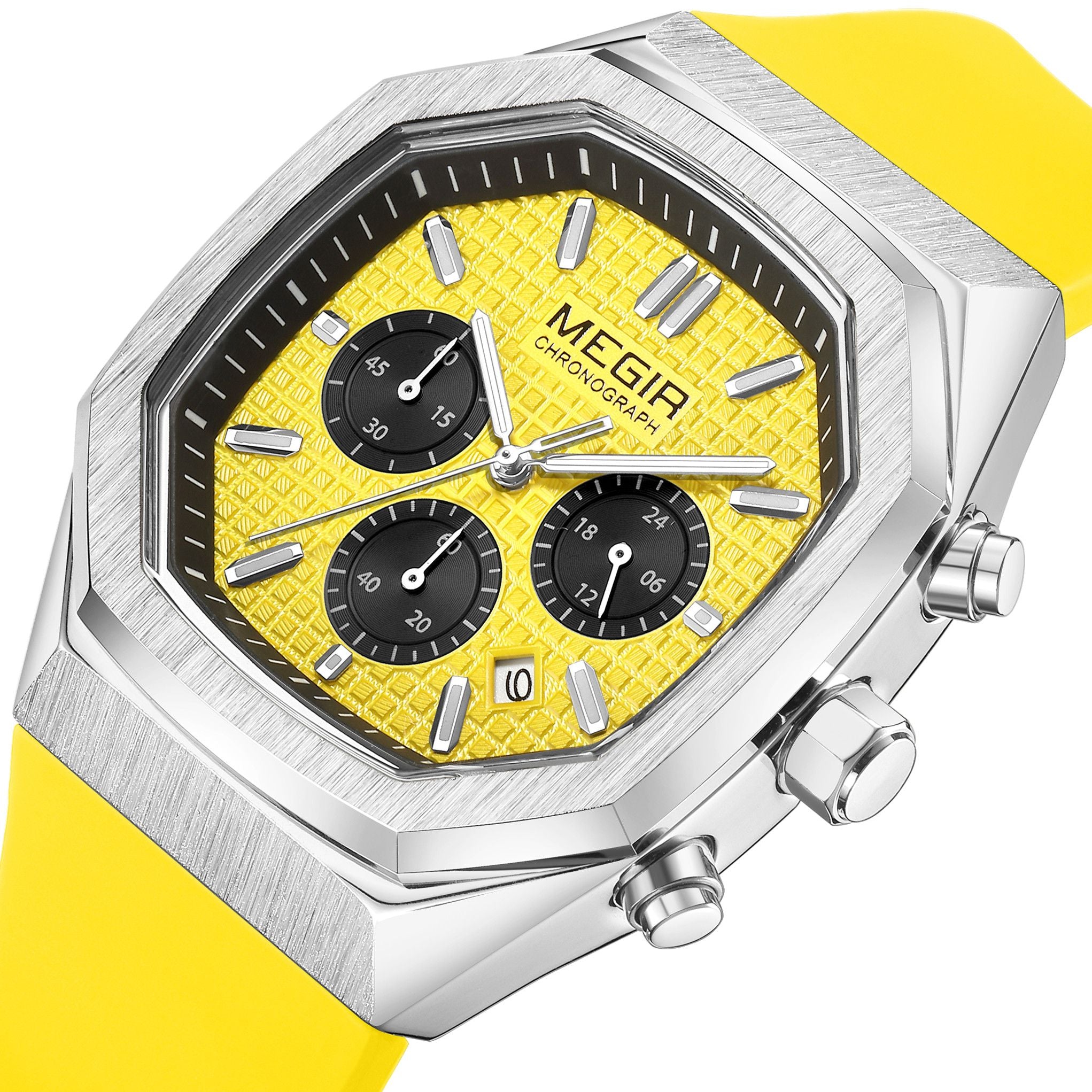 MEGIR Fashion Sport Military Watches for Men Luxury Quartz Wristwatch Silicone Strap Waterproof Date Clock 24-hour Reloj Hombre 2215