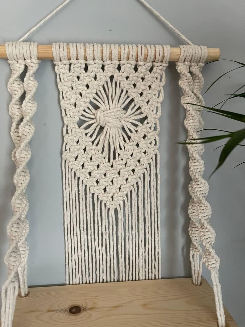 Bohemian Macrame Wall Shelf - Handmade Hanging Shelf for Plants & Decor