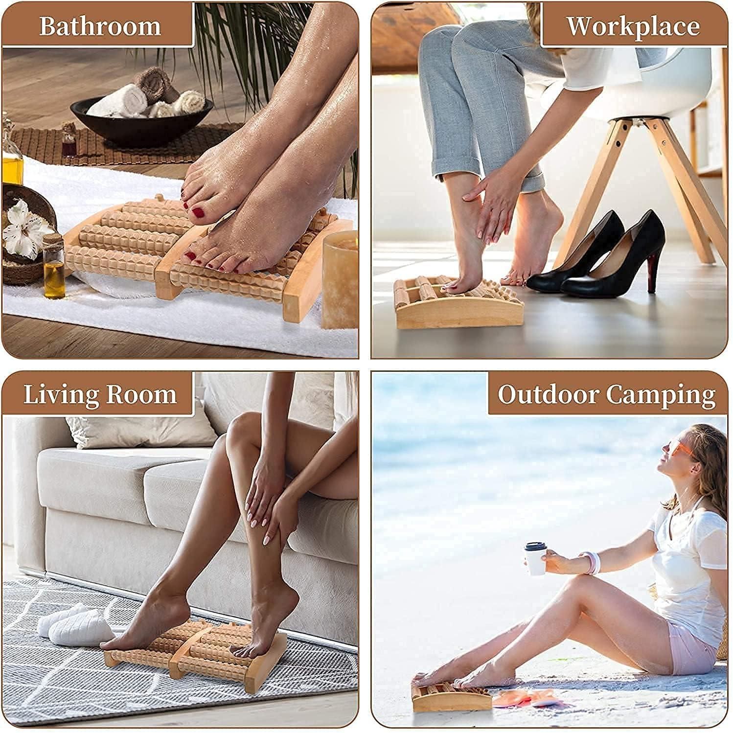 Wooden Foot Massage Roller