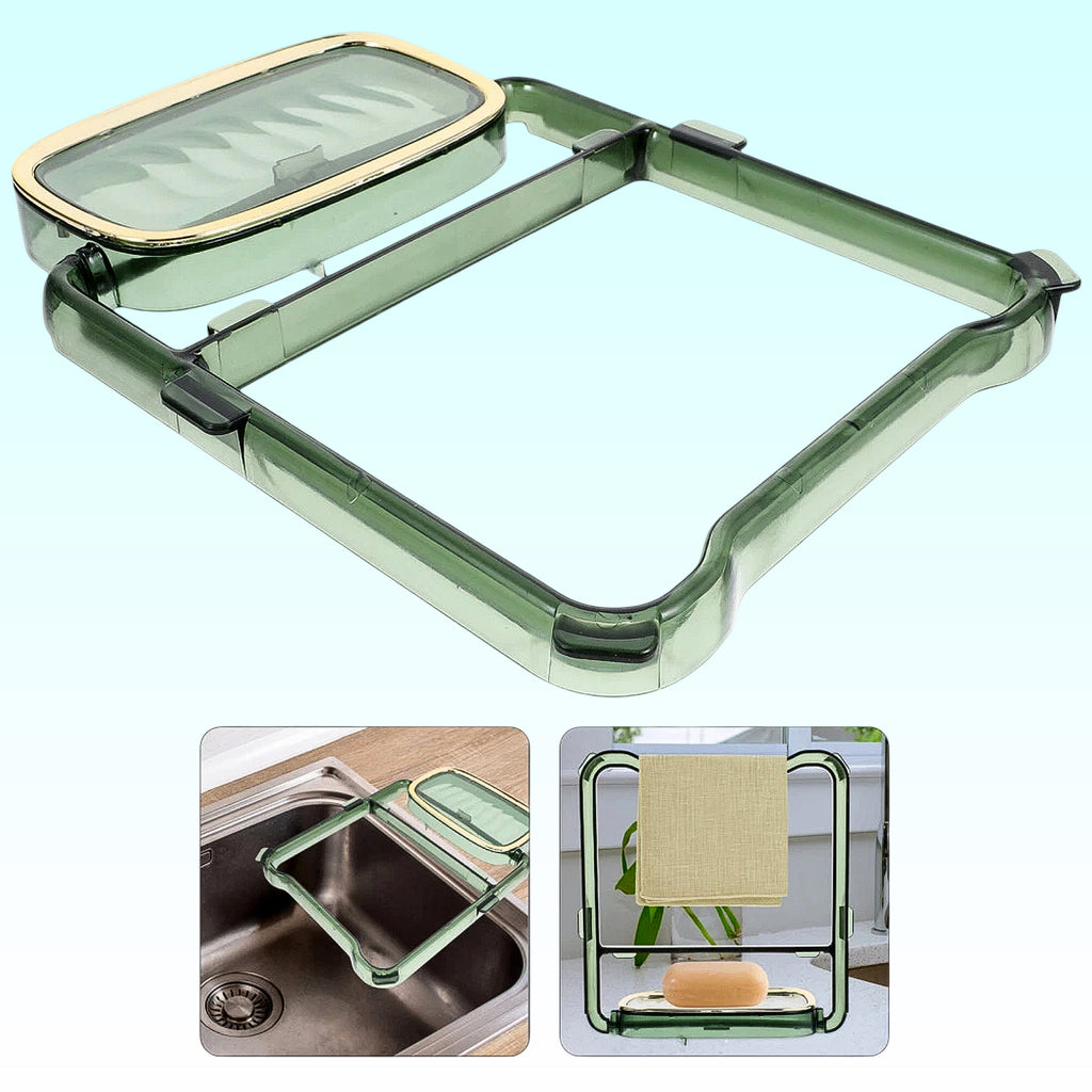 2-in-1 Self-adhesive Towel Hanger  Soap Holder Stand (1 Pc)