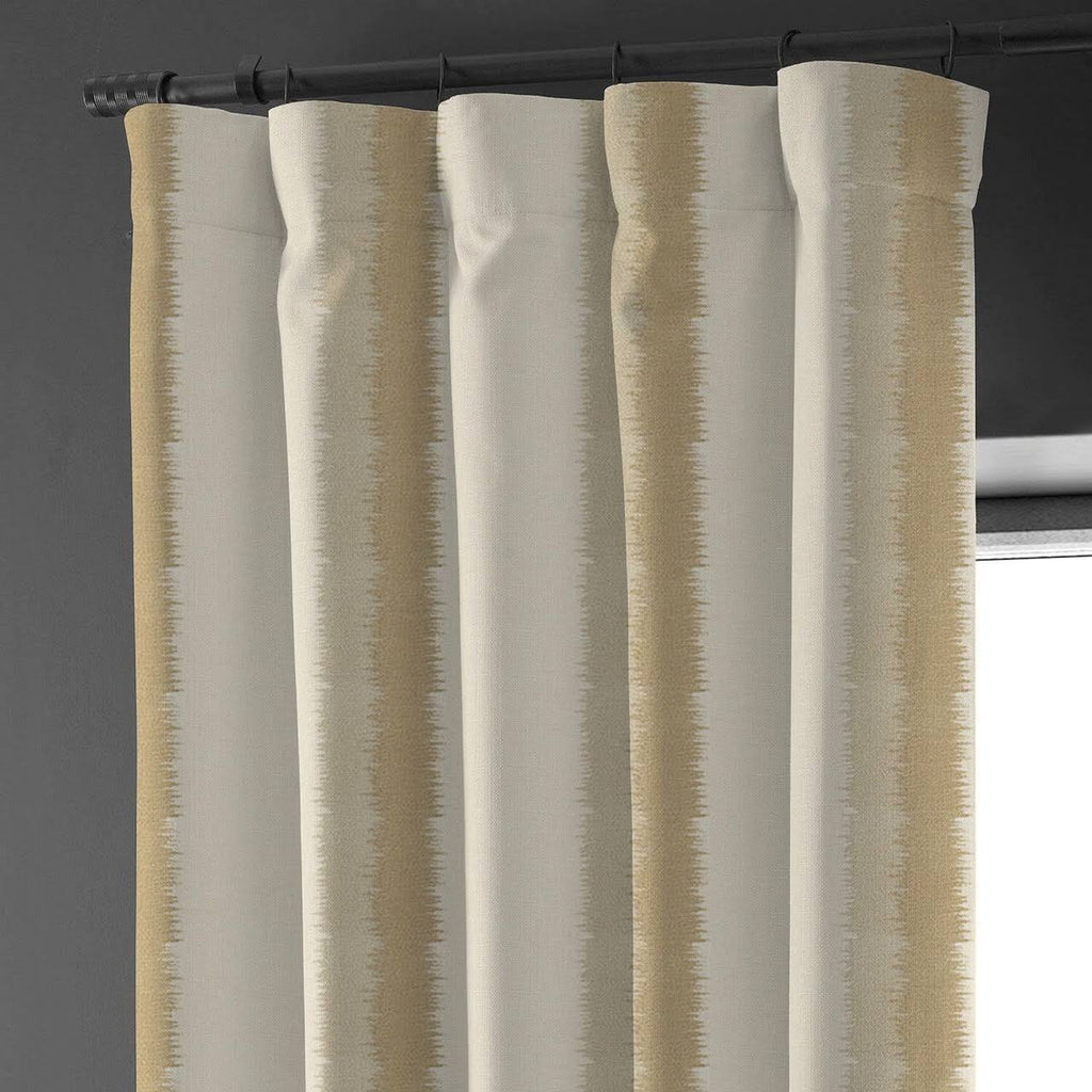 Off-White & Beige Stripe Pure Linen Curtains UK - Neutral Home Style - Standard & Made to Measure