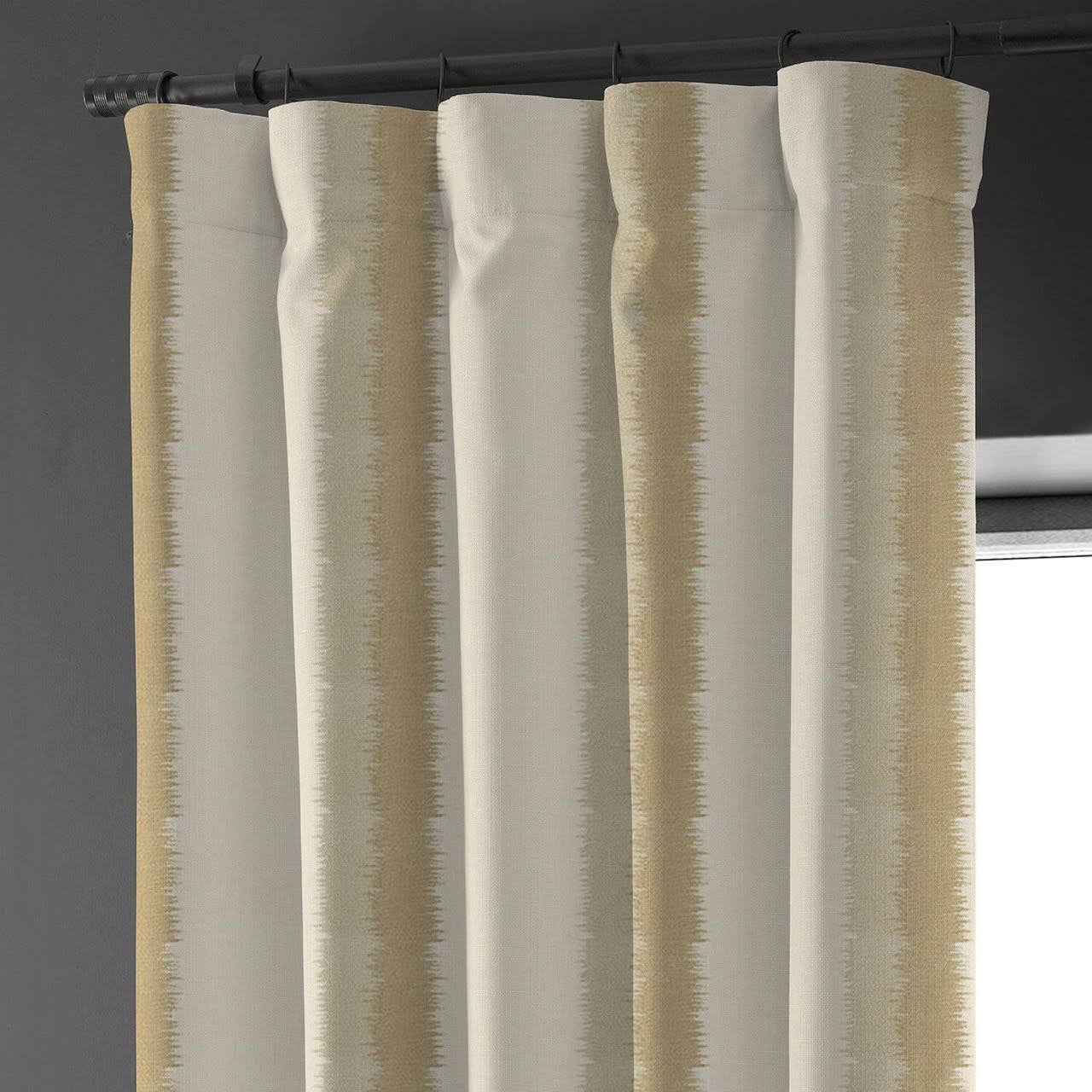 Off-White & Beige Stripe Pure Linen Curtains UK - Neutral Home Style - Standard & Made to Measure