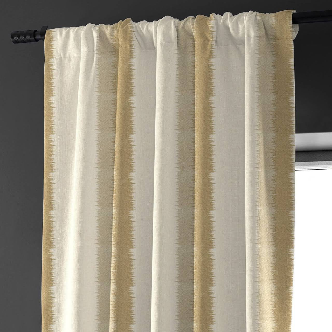 Off-White & Beige Stripe Pure Linen Curtains UK - Neutral Home Style - Standard & Made to Measure