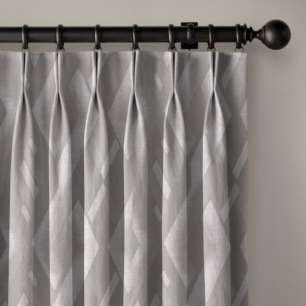 Geometric Rhombus Pure Linen Curtains | Pinch Pleat & Euro Pleats | Standard & Custom Sizes