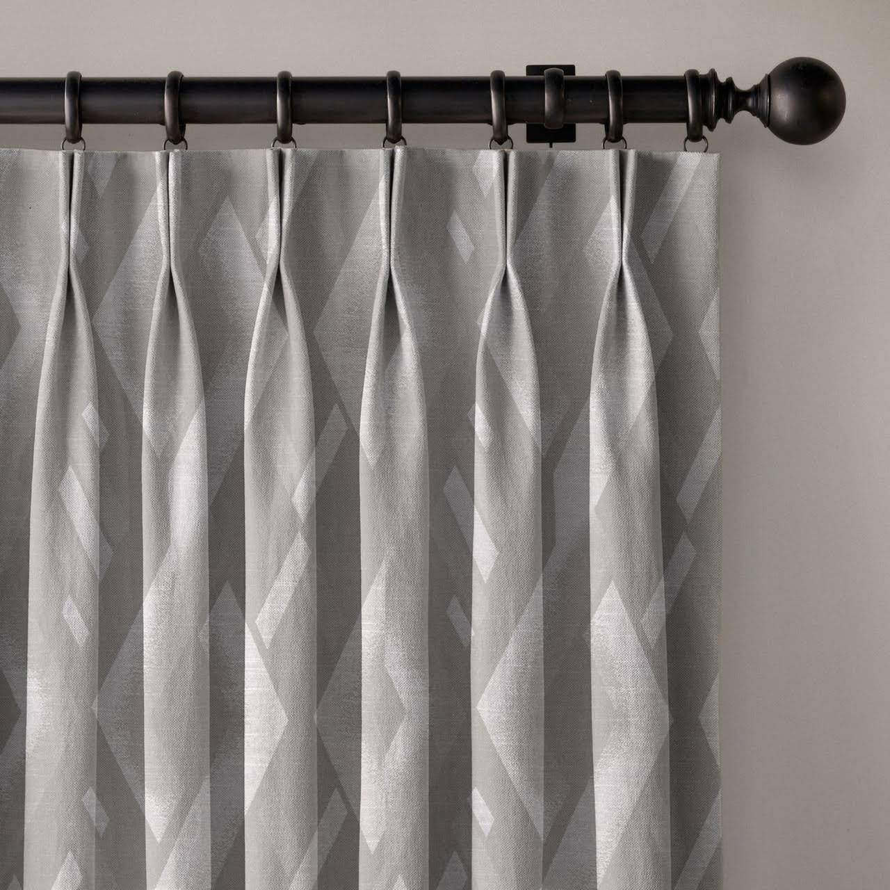 Geometric Rhombus Pure Linen Curtains | Pinch Pleat & Euro Pleats | Standard & Custom Sizes