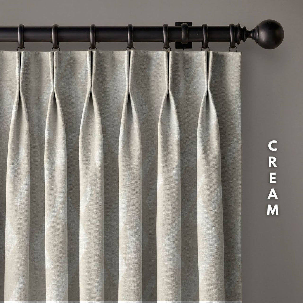 Geometric Rhombus Pure Linen Curtains | Pinch Pleat & Euro Pleats | Standard & Custom Sizes